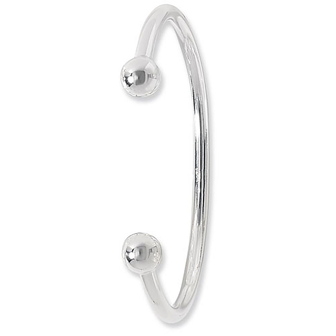 925 Sterling Silver Men's Torc Bangle — 33.5g