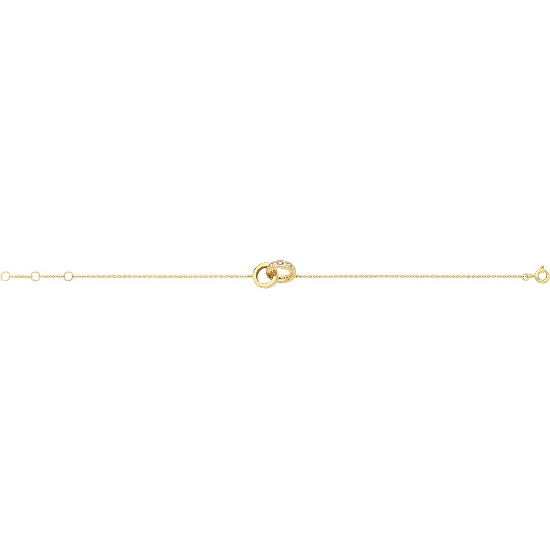 9 Carat (375) Yellow Gold Unisex Interlocking Circle Bracelet — 1.4g