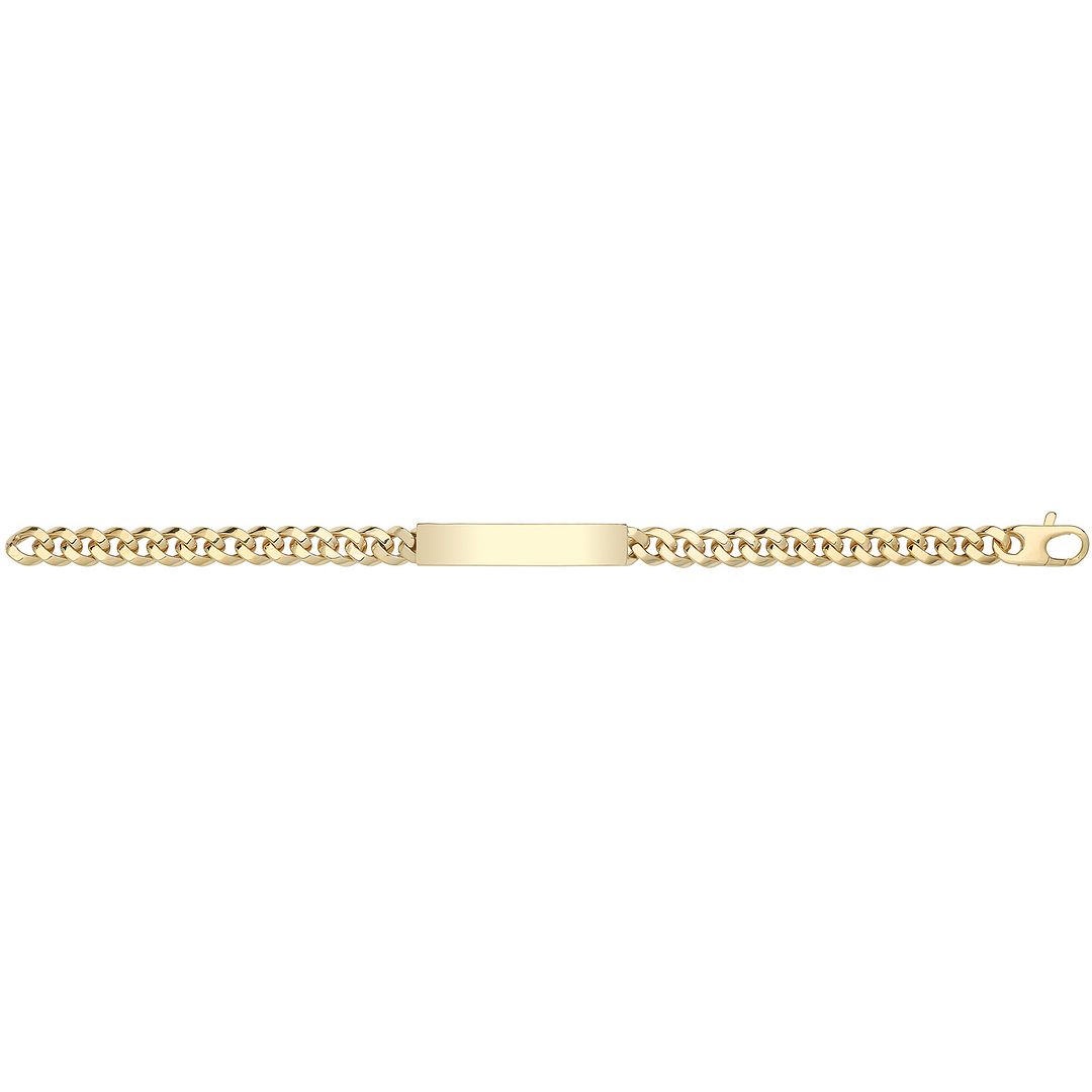 9 Carat (375) Yellow Gold Unisex Hollow ID Bracelet — 9.9g