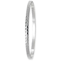 925 Sterling Silver Ladies' Round Diamond Cut Bangle — 4.6g