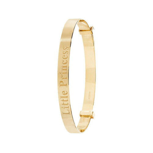 9 Carat (375) Yellow Gold Babies' Diamond Cut Expandable 4mm Bangle — 2.6g