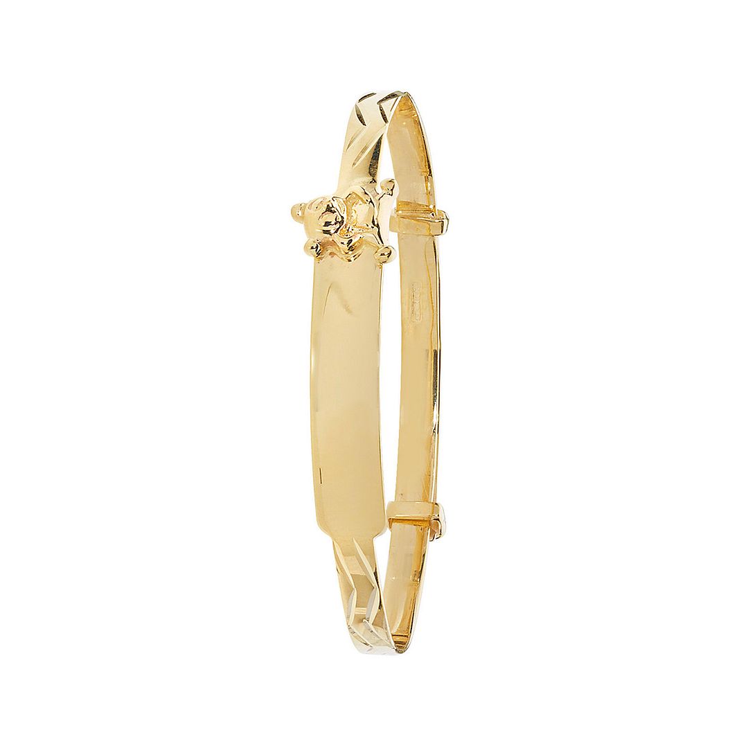 9 Carat (375) Yellow Gold Babies' Diamond Cut 3mm Expandable Bangle — 3.0g