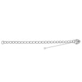 925 Sterling Silver Ladies' Charm With Heart Padlock Bracelet — 13.6g