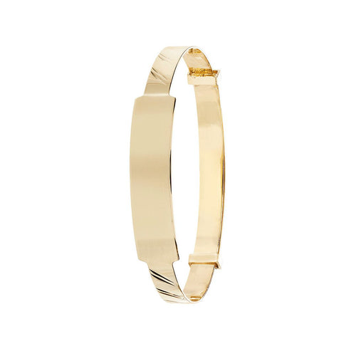9 Carat (375) Yellow Gold Babies' Diamond Cut Expandable 4mm Bangle — 2.8g