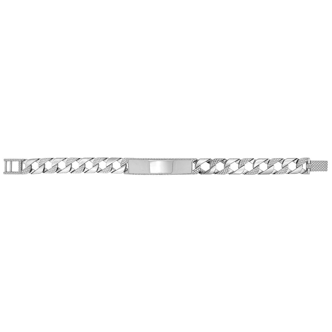 925 Sterling Silver Men's Cast ID Bracelet — 29.8g