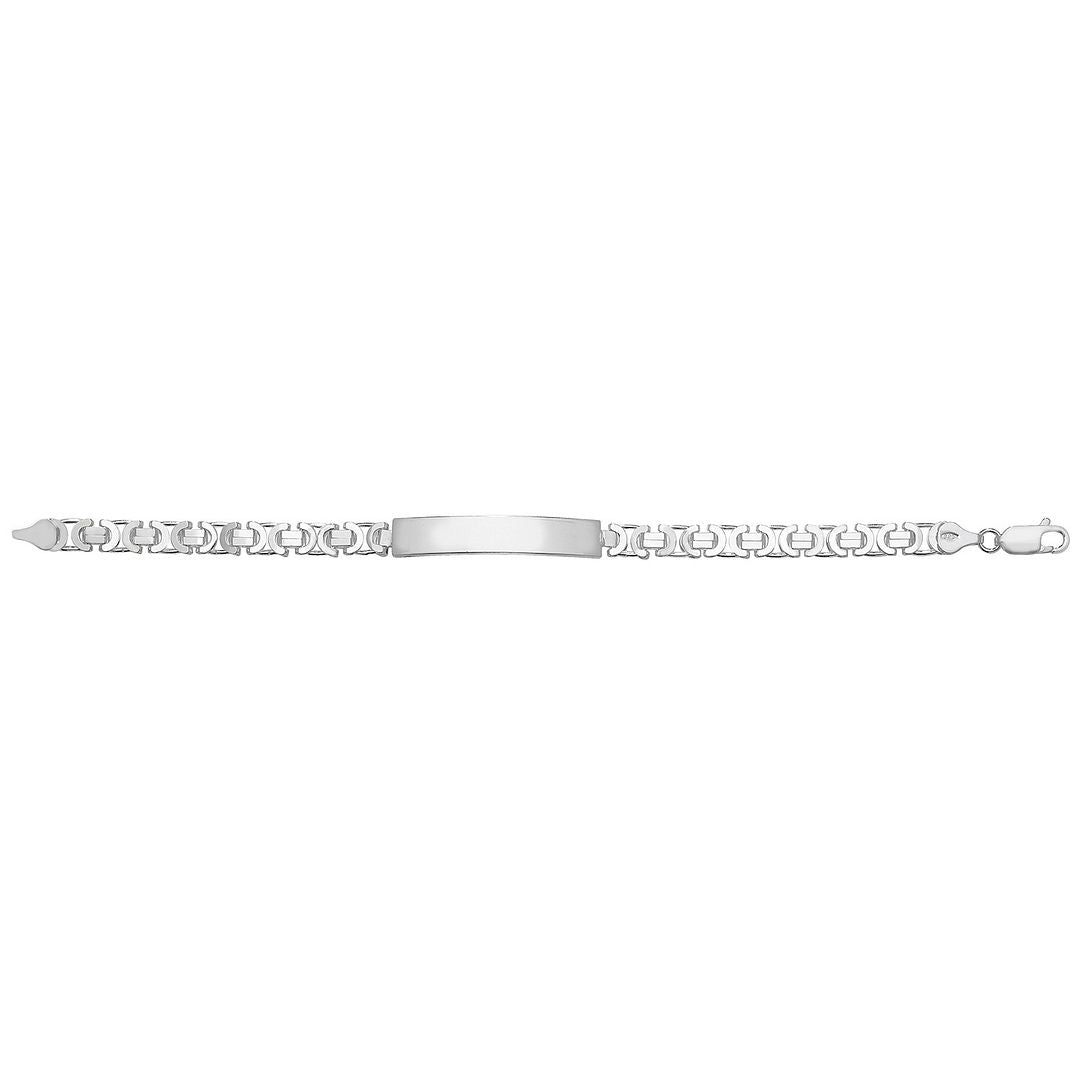 925 Sterling Silver Ladies' Flat Byzantine ID Bracelet — 18.4g