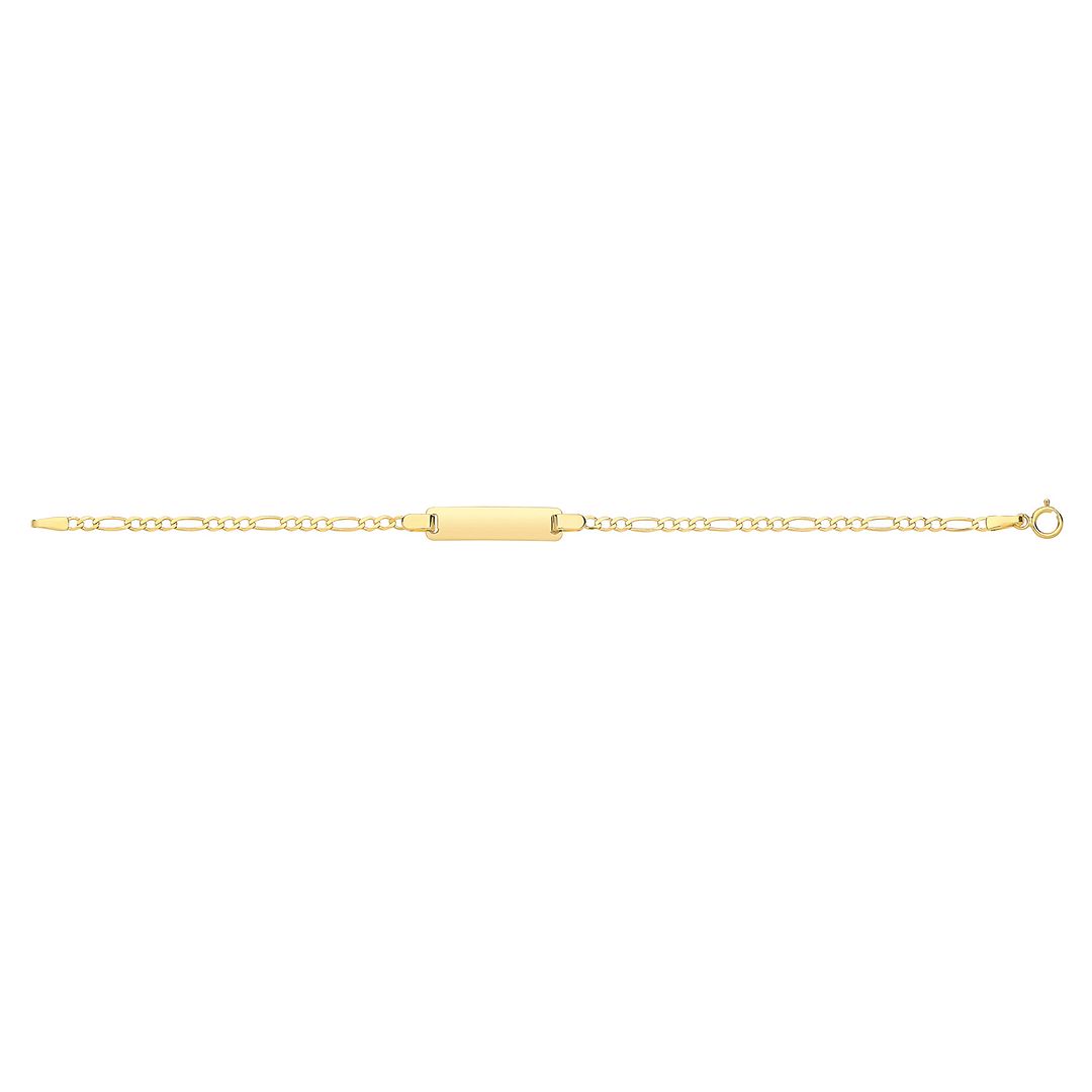 9 Carat (375) Yellow Gold Babies' Figaro 6 inches ID Bracelet — 1.6g