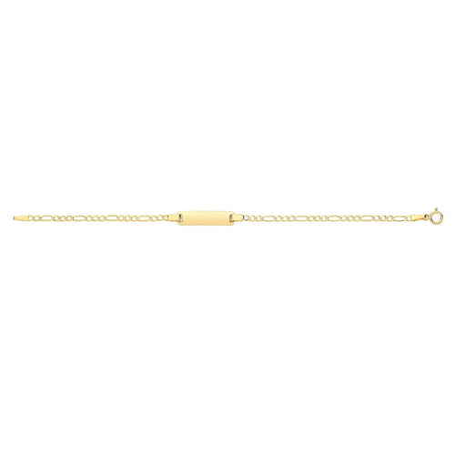 9 Carat (375) Yellow Gold Babies' Figaro 6 inches ID Bracelet — 1.6g