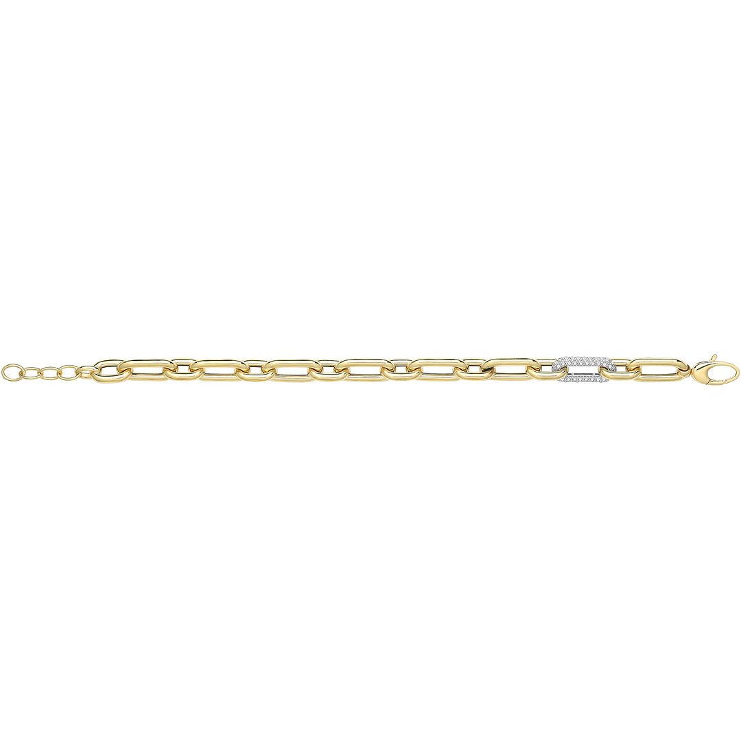9 Carat (375) Yellow Gold Unisex Hollow With Link Bracelet — 10.2g