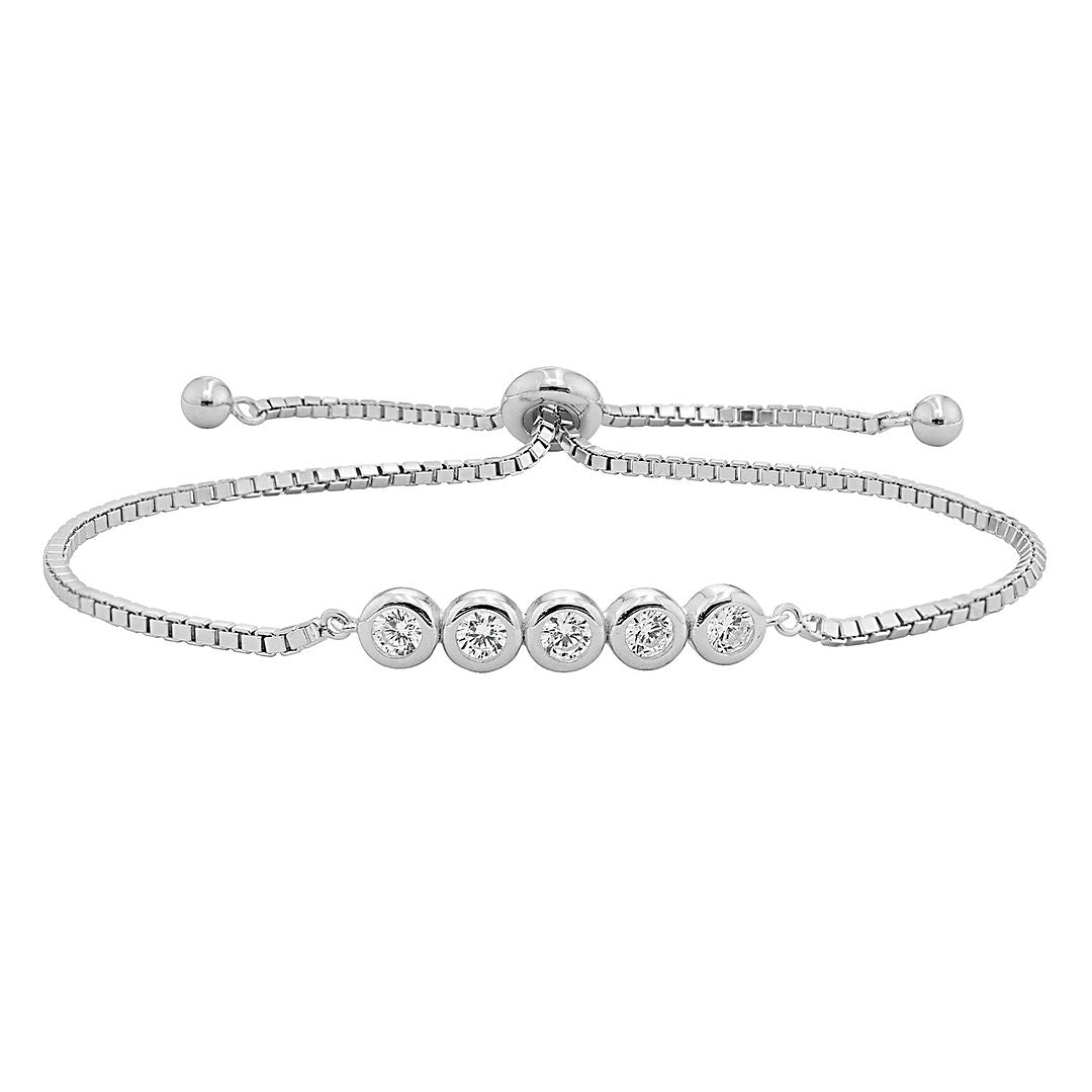 925 Sterling Silver Ladies' Rub Over Pull Style Bracelet — 5.3g