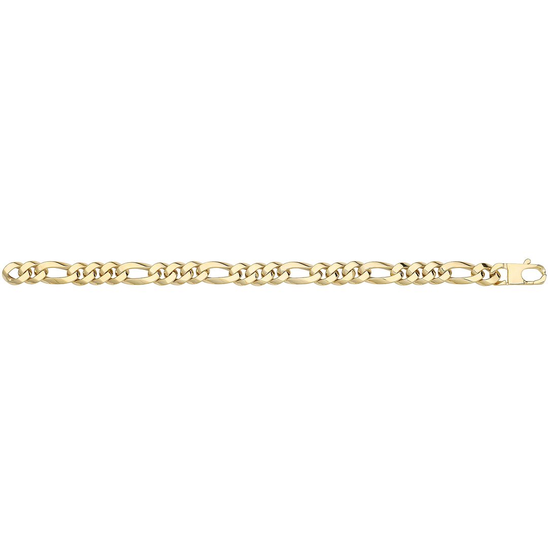 9 Carat (375) Yellow Gold Unisex Hollow Curb Bracelet — 11.6g