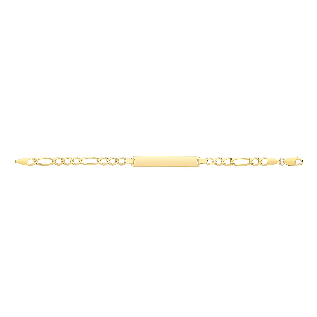 9 Carat (375) Yellow Gold Babies' Figaro 6 inches ID Bracelet — 4.0g