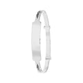 925 Sterling Silver Babies' Round Diamond Cut ID Expandable Bangle — 3.5g