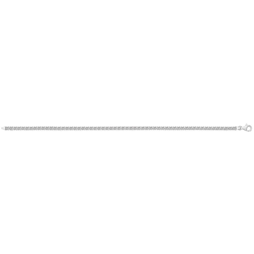 925 Sterling Silver Unisex White Tennis Bracelet — 5.4g