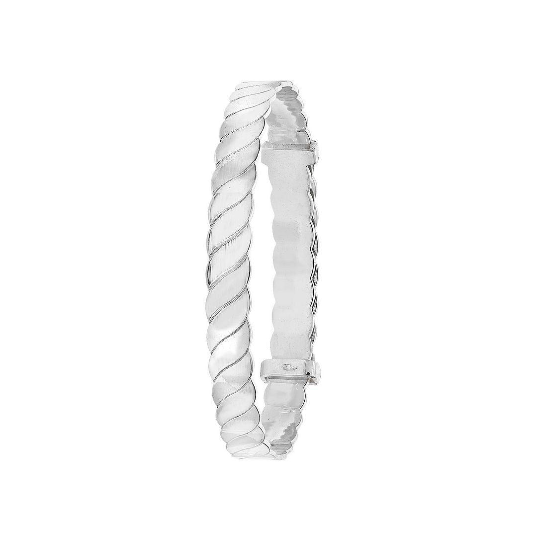 925 Sterling Silver Babies' Round Twisted Expandable Bangle — 5.2g
