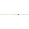9 Carat (375) Yellow Gold Unisex White Dark Blue Enamel Evil Eye Bracelet — 1.4g