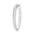 925 Sterling Silver Ladies' Oval Greek Design Hinged Bangle — 16.0g