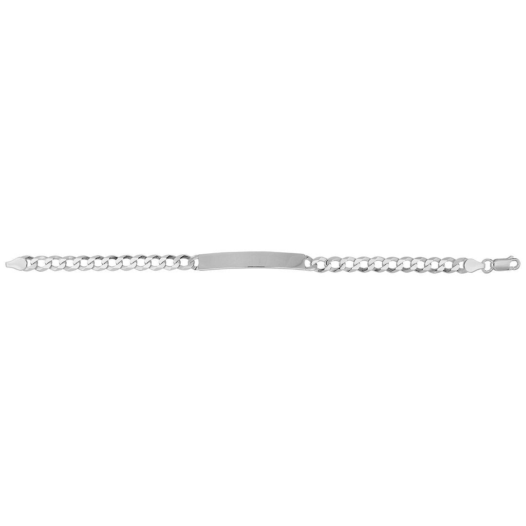 925 Sterling Silver Ladies' Flat Open Curb ID Bracelet — 8.5g