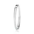 925 Sterling Silver Ladies' Oval Plain Hinged Bangle — 11.0g