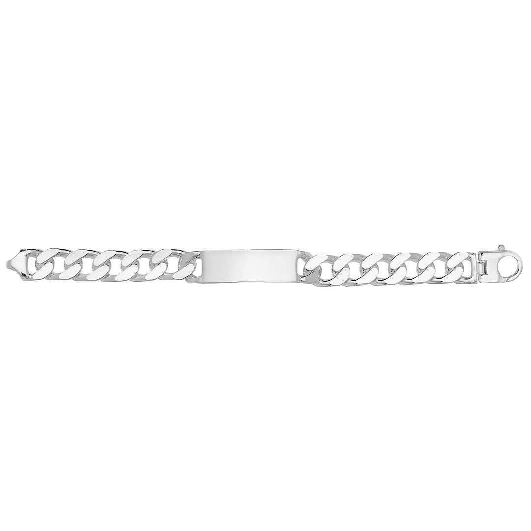 925 Sterling Silver Men's Curb ID Bracelet — 81.9g
