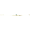 9 Carat (375) Yellow Gold Unisex Turquoise Enamel Butterfly Bracelet — 2.7g