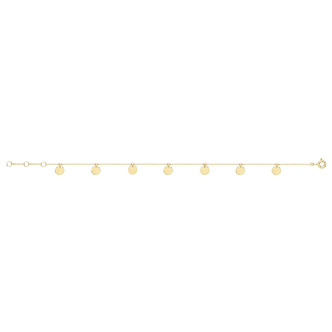 9 Carat (375) Yellow Gold Unisex Disc Charms Bracelet — 1.2g