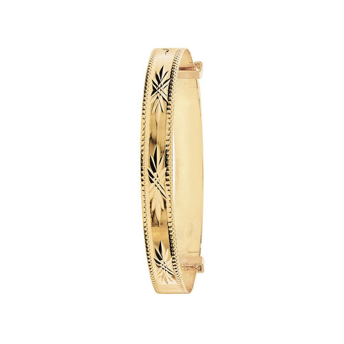 9 Carat (375) Yellow Gold Babies' Diamond Cut 5mm Expandable Bangle — 2.7g