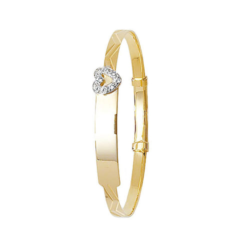 9 Carat (375) Yellow Gold Babies' Diamond Cut Expandable 3mm ID Bangle — 3.0g