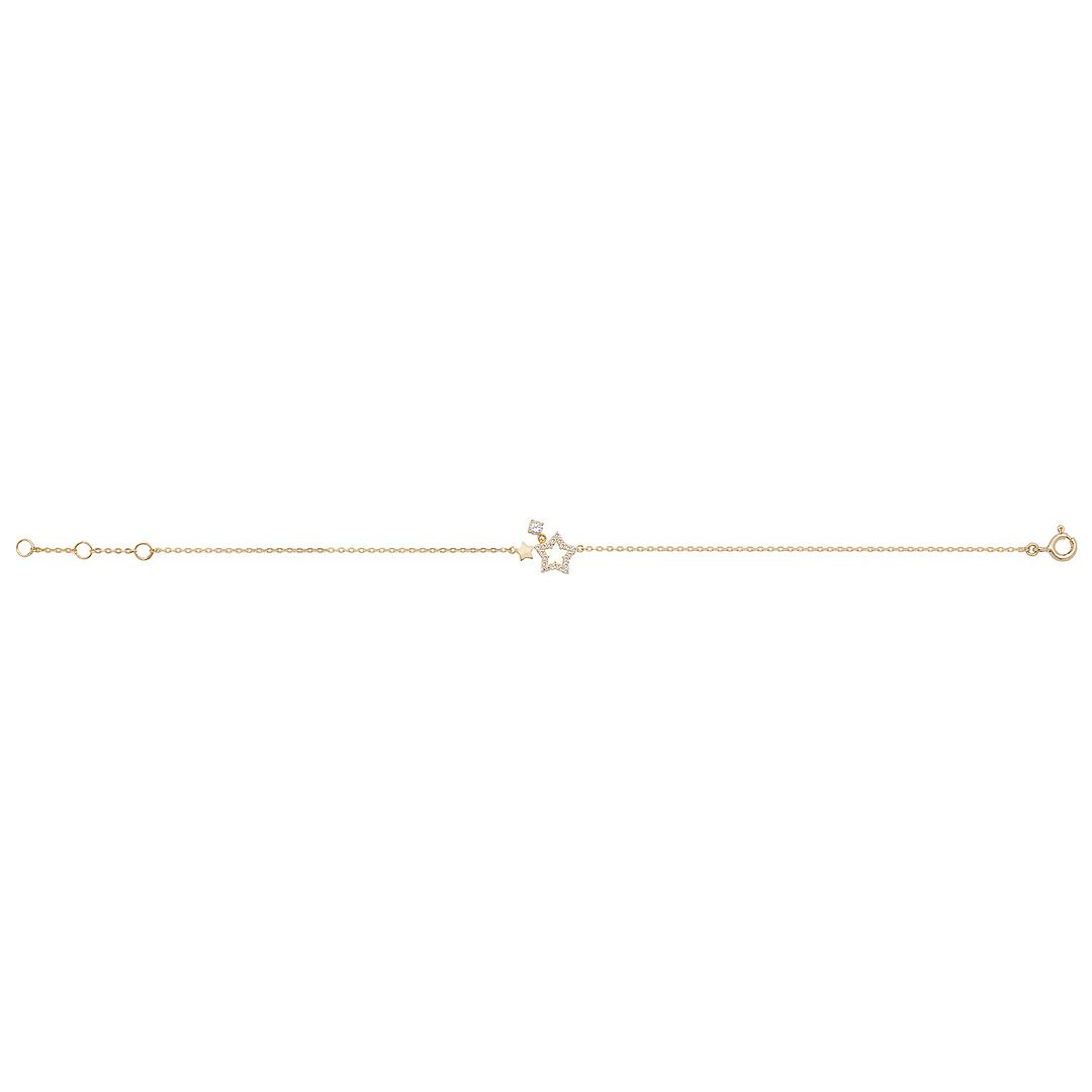 9 Carat (375) Yellow Gold Ladies' 7.25 Inches Star Bracelet — 0.6g