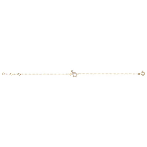 9 Carat (375) Yellow Gold Ladies' 7.25 Inches Star Bracelet — 0.6g