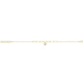 9 Carat (375) Yellow Gold Unisex White Enamel Heart North Star Bracelet — 1.7g