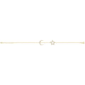 925 Sterling Silver Ladies' Plated Star Moon Bracelet — 2.8g