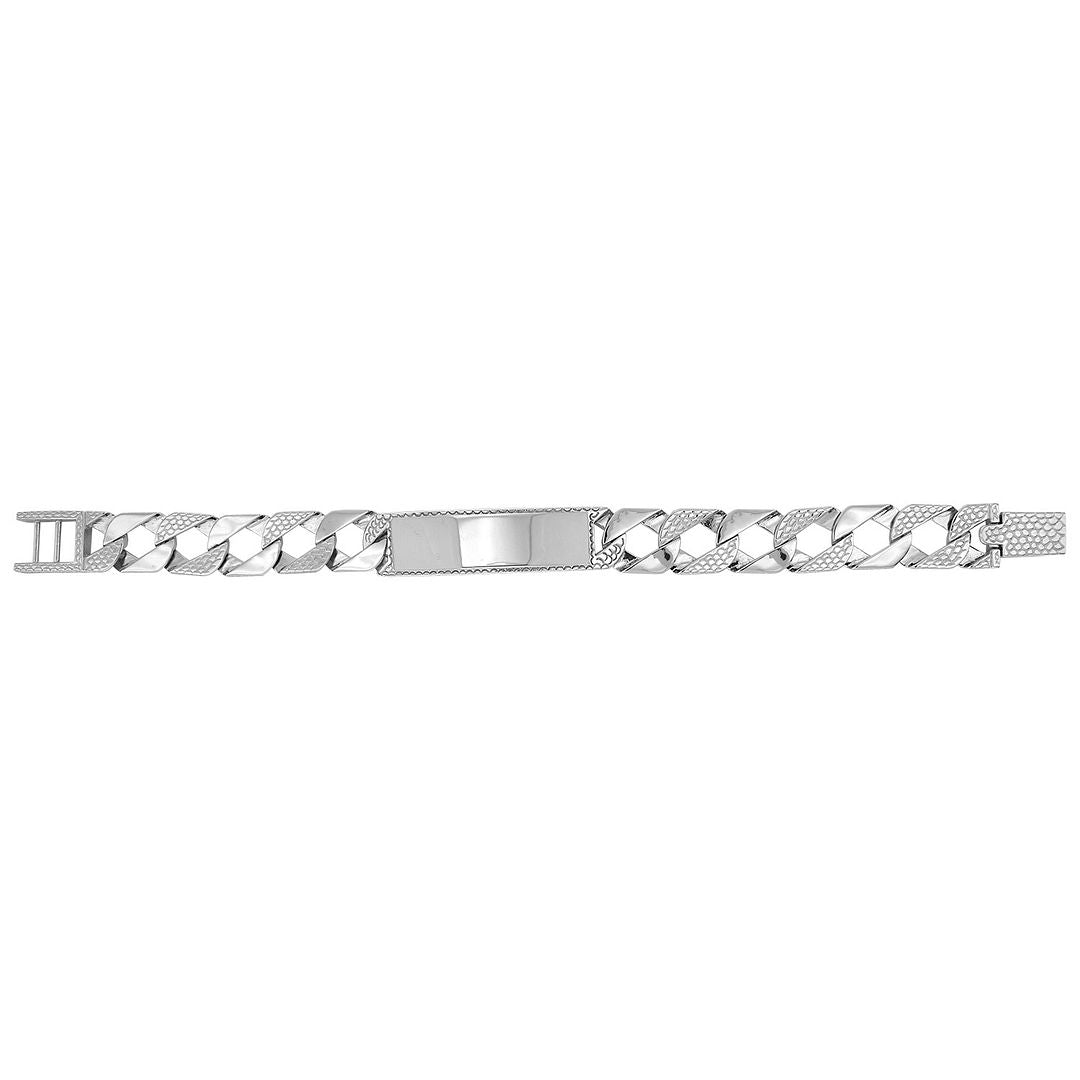 925 Sterling Silver Men's Cast ID Bracelet — 37.9g