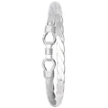 925 Sterling Silver Men's Oval Loop Catch Twisted Bangle — 26.0g