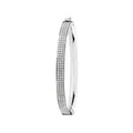 925 Sterling Silver Babies' Oval Moondust Hinged Bangle — 5.1g
