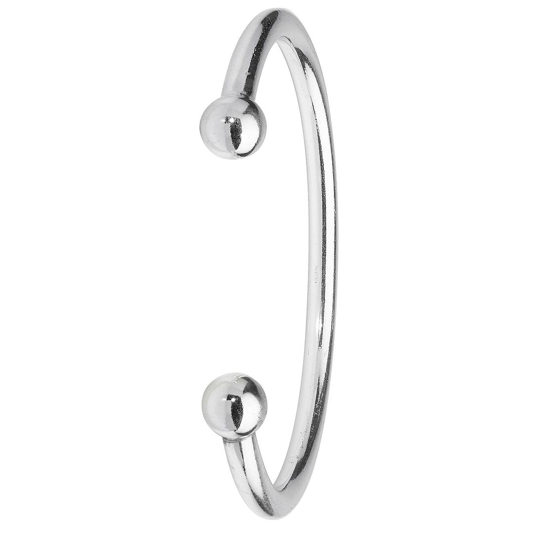 925 Sterling Silver Men's Torc Bangle — 43.2g