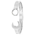 925 Sterling Silver Ladies' Oval Spanner Bangle — 35.3g