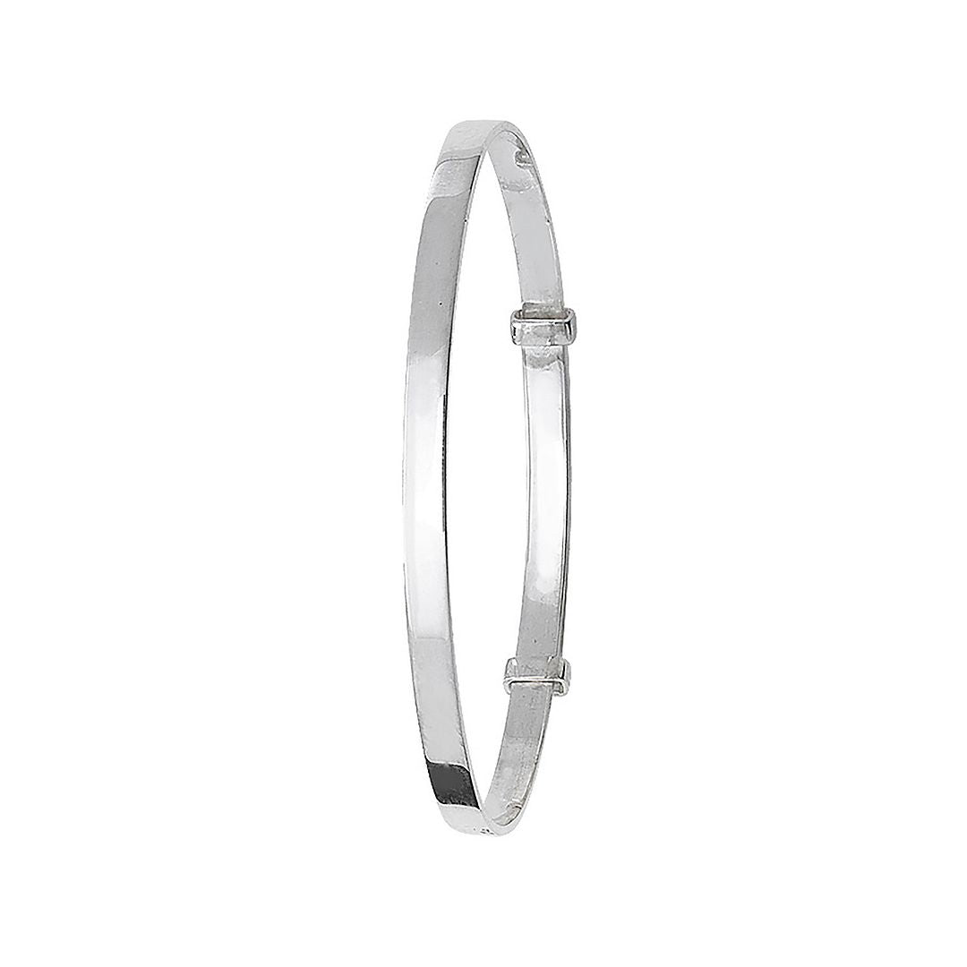 925 Sterling Silver Babies' Round Plain Expandable Bangle — 4.0g