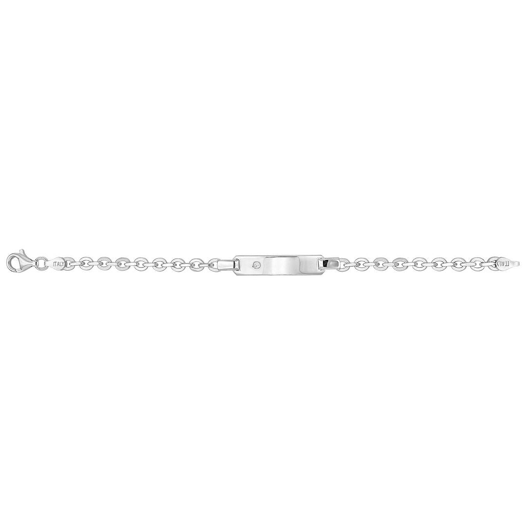 925 Sterling Silver Babies' Trace Set ID Bracelet — 6.1g