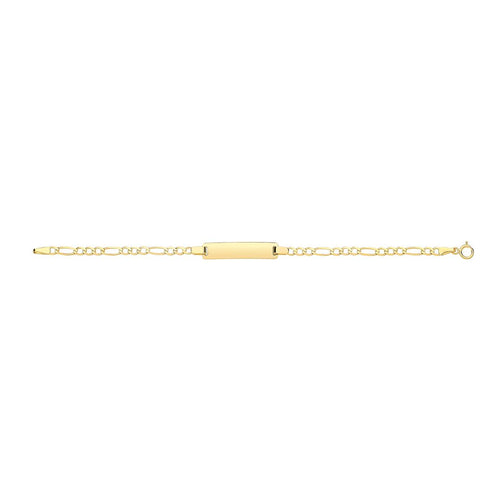 9 Carat (375) Yellow Gold Babies' Figaro 6 inches ID Bracelet — 2.2g