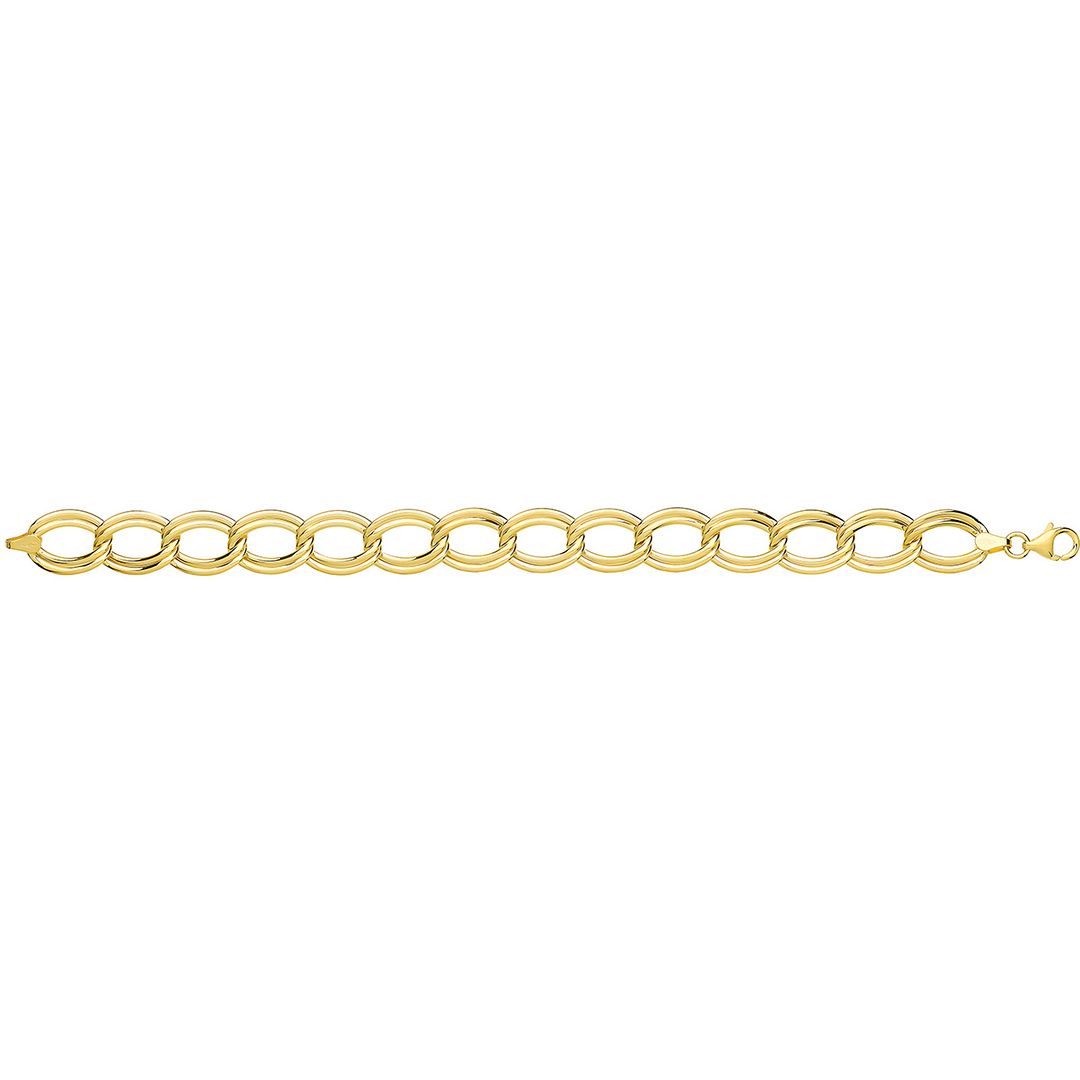 9 Carat (375) Yellow Gold Ladies' 7.5 inches Double Link Bracelet — 4.1g