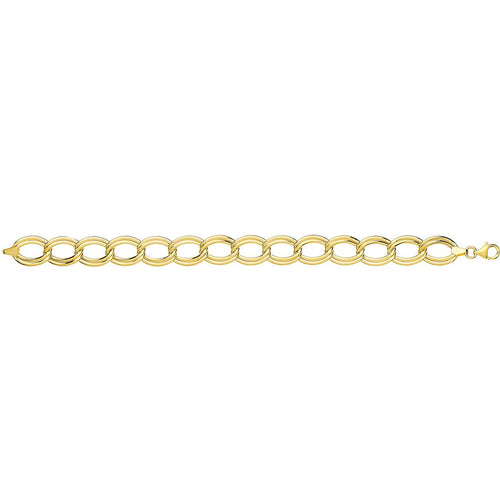9 Carat (375) Yellow Gold Ladies' 7.5 inches Double Link Bracelet — 4.1g