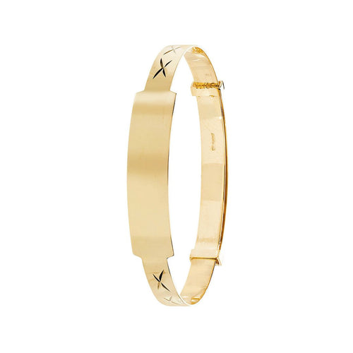 9 Carat (375) Yellow Gold Babies' Diamond Cut Expandable 4mm Bangle — 2.8g