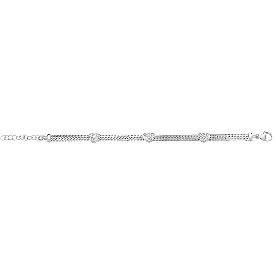925 Sterling Silver Unisex Heart Bracelet — 7.9g