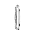 925 Sterling Silver Babies' Oval Moondust Hinged Bangle — 5.1g
