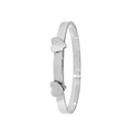 925 Sterling Silver Babies' Round Double Hearts Expandable Bangle — 5.2g
