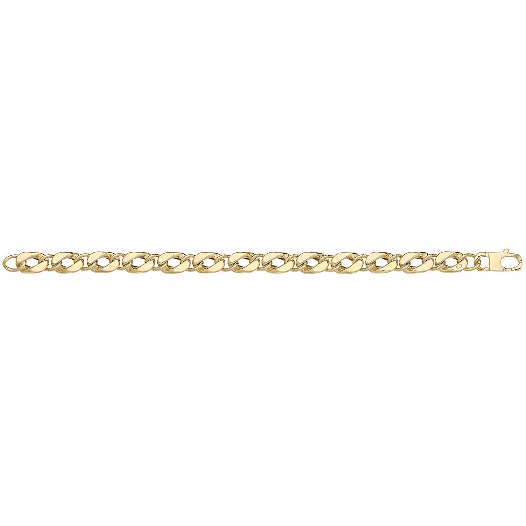 9 Carat (375) Yellow Gold Unisex Hollow Curb Bracelet — 9.9g