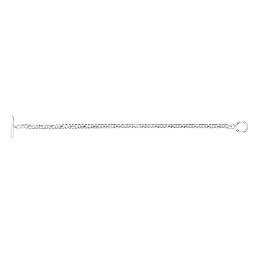 925 Sterling Silver Unisex Albert T Bar Bracelet — 5.3g
