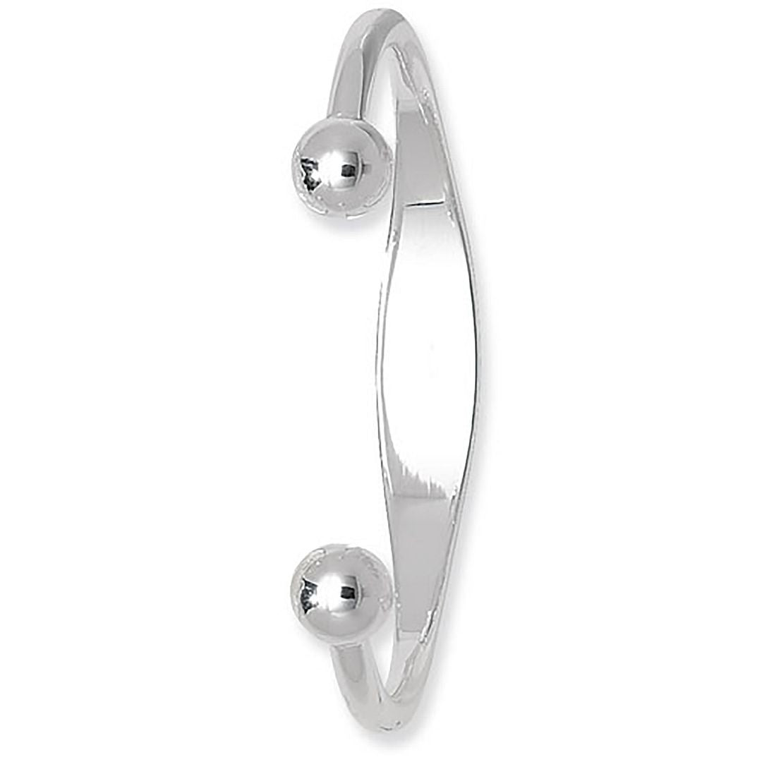 925 Sterling Silver Ladies' ID Torc Bangle — 18.8g