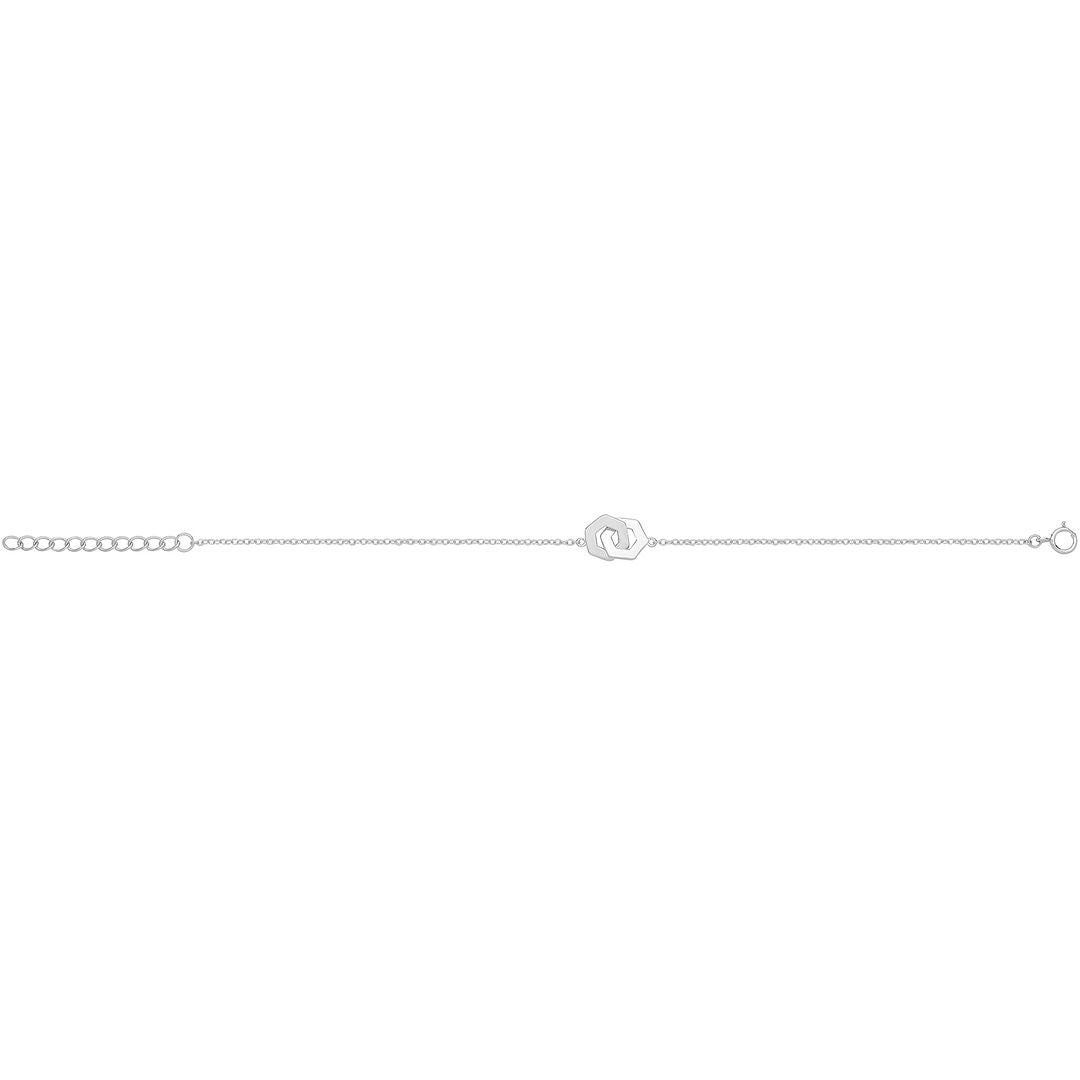 925 Sterling Silver Unisex Interlocking Hexagon Bracelet — 1.6g